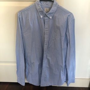 Men’s J.Crew blue and white striped button down